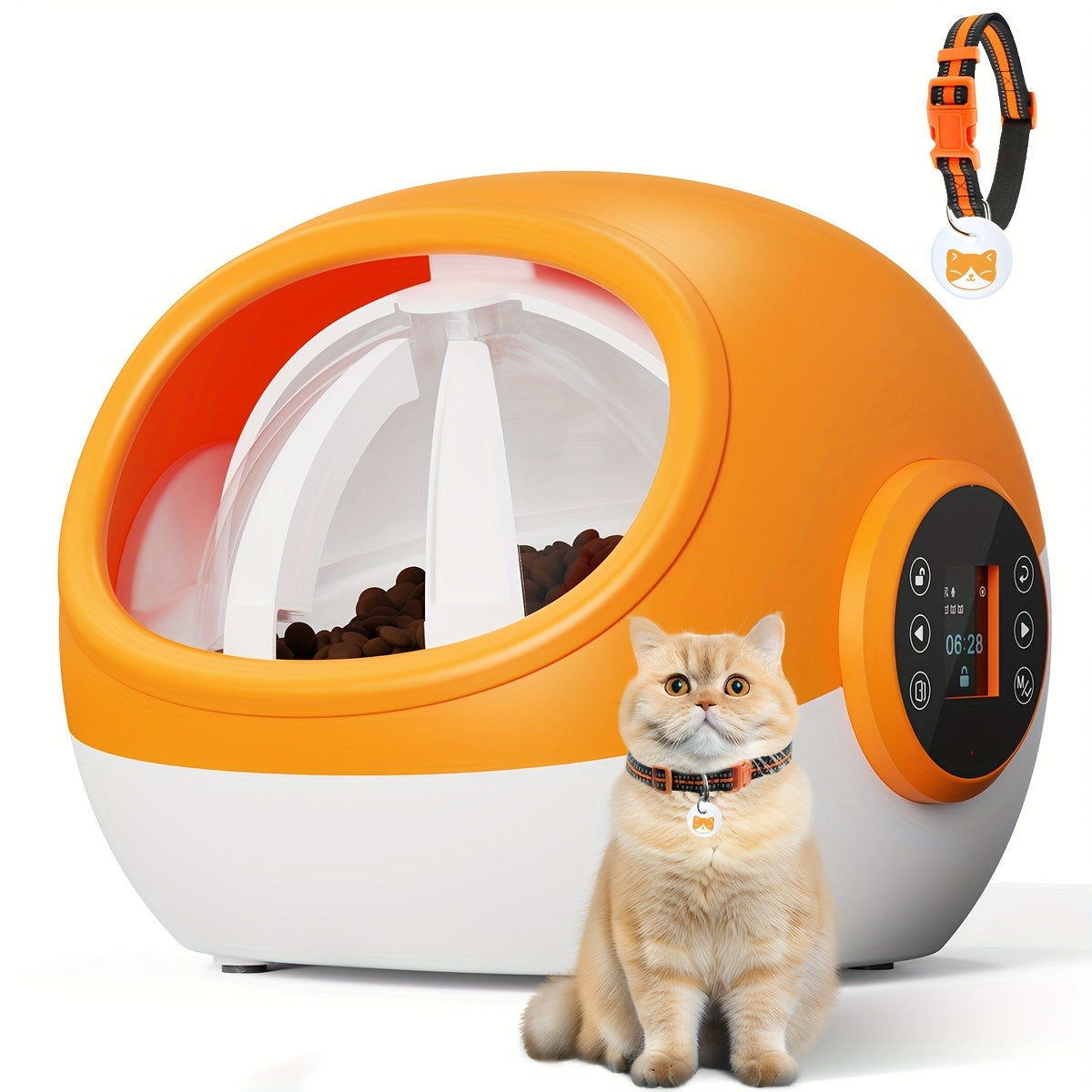 Automatic Cat Feeder RFID Microchip Cat Feeder With Collar Timed Auto Pet Feeder For MultiCat Households 4 Feeding Modes LCD Menu  Voice Recording Suitable For Both Wet And Dry Food Without Battery